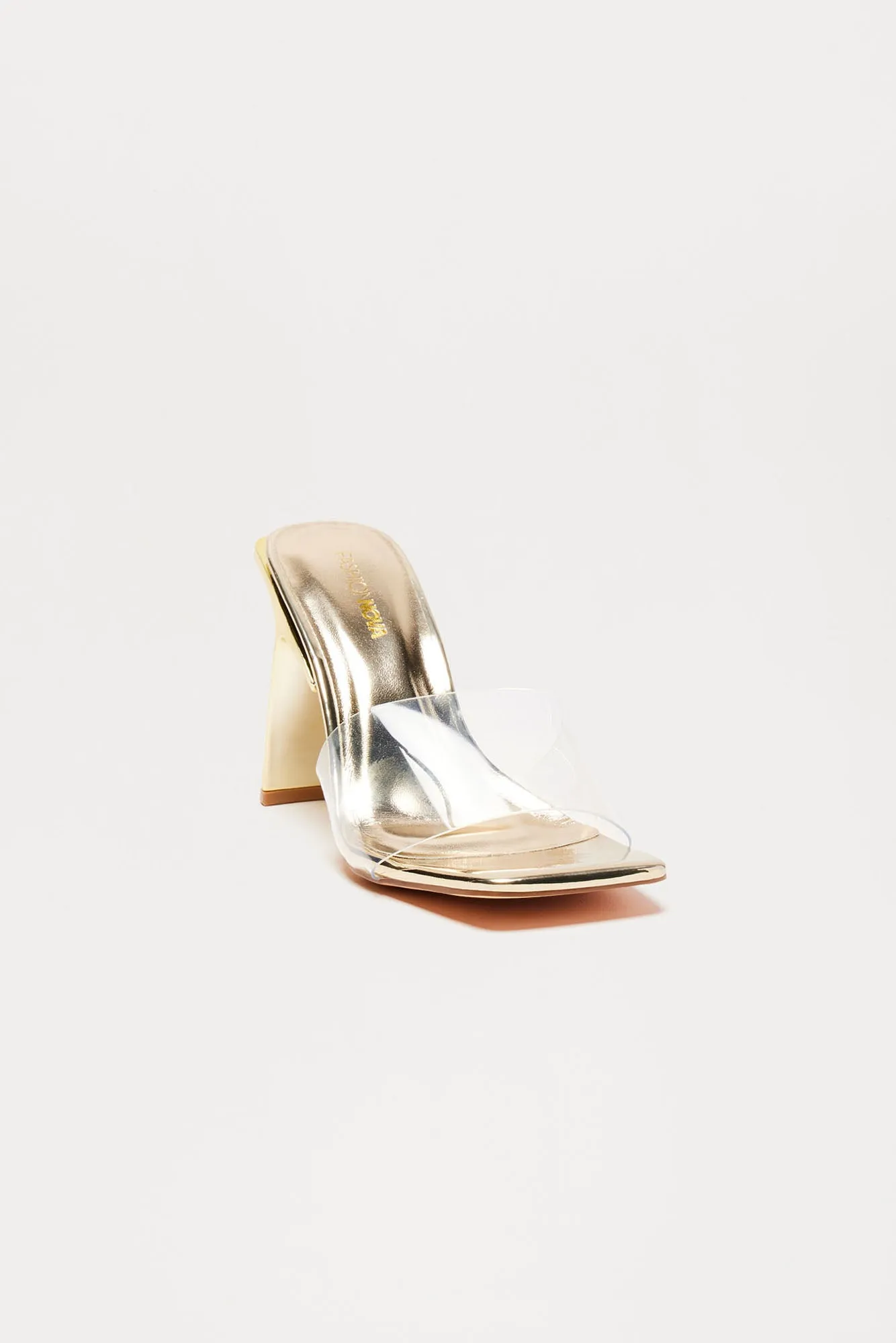 Amina Heeled Mules - Gold