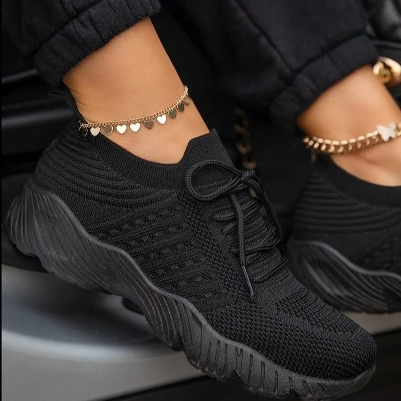 Amozae Women Sneakers Casual Shoes Women Tenis Feminino Lace Up Breathable Ladies Shoes Woman Outdoor Walking Zapatos Mujer Sport