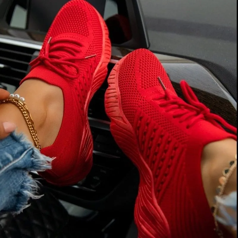 Amozae Women Sneakers Casual Shoes Women Tenis Feminino Lace Up Breathable Ladies Shoes Woman Outdoor Walking Zapatos Mujer Sport