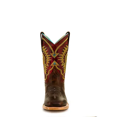 Anderson Bean Kids Red & Brown Square Toe