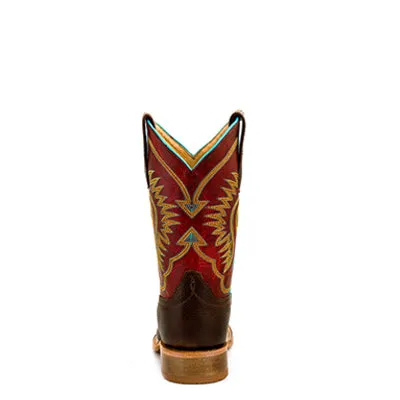 Anderson Bean Kids Red & Brown Square Toe