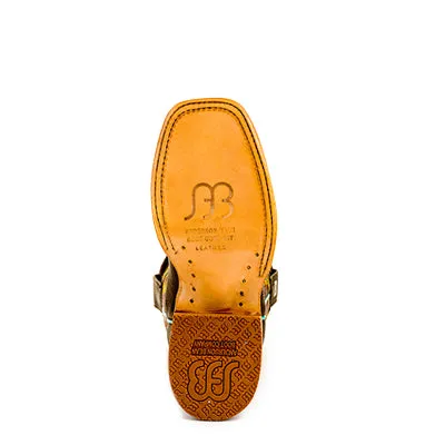 Anderson Bean Kids Red & Brown Square Toe