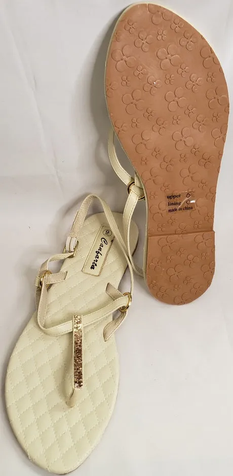 April -- Women's Flat Thong Glitter Sandal