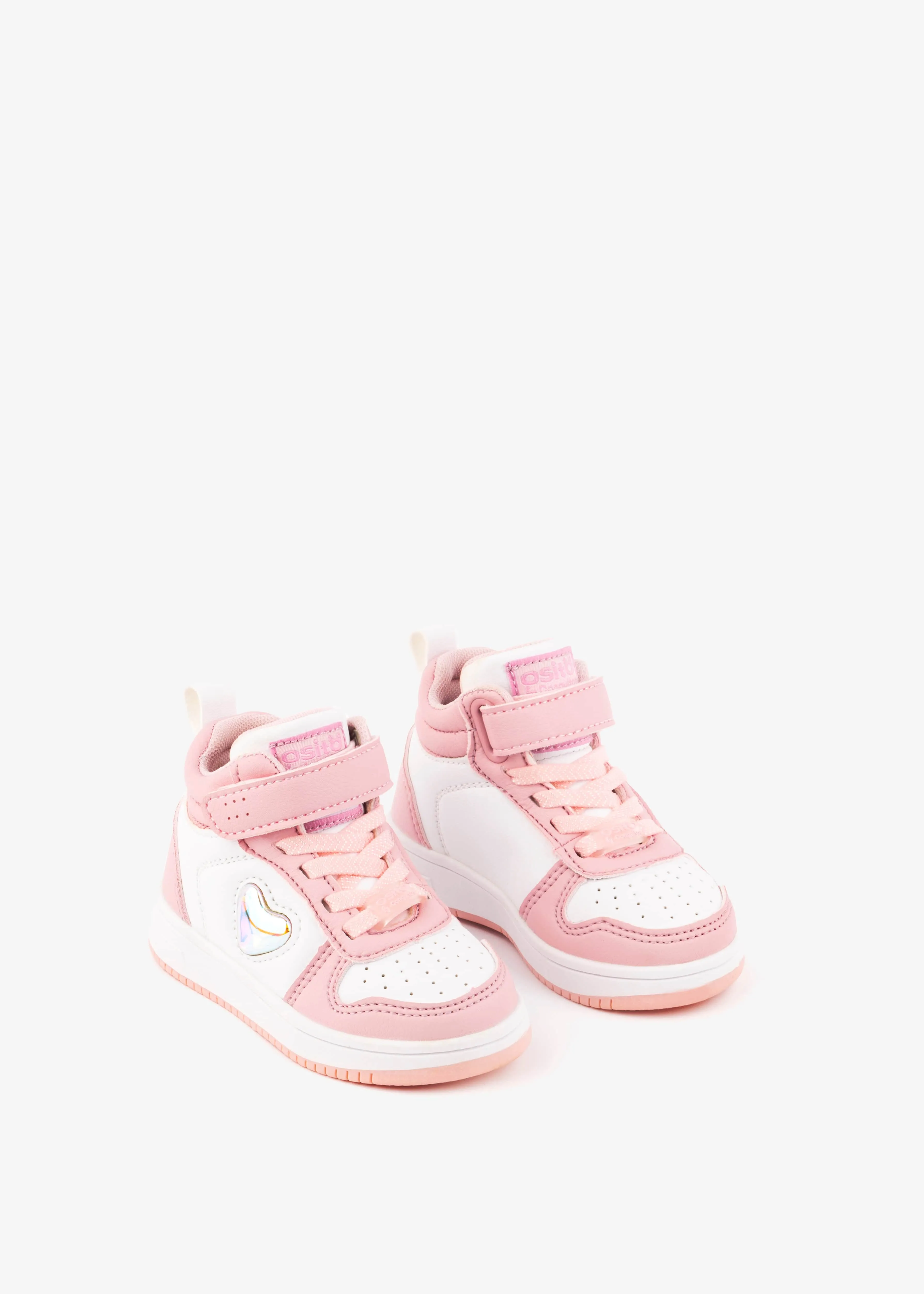 Baby's Pink / White With Lights Hi-Top Sneakers