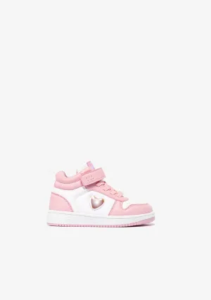 Baby's Pink / White With Lights Hi-Top Sneakers