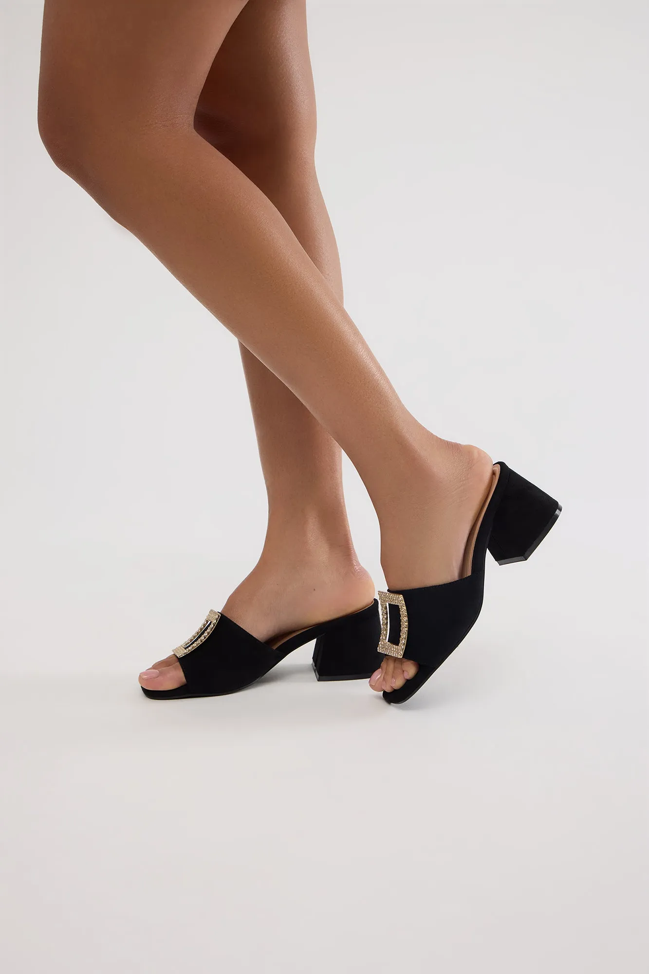 Benton Heeled Mules - Black