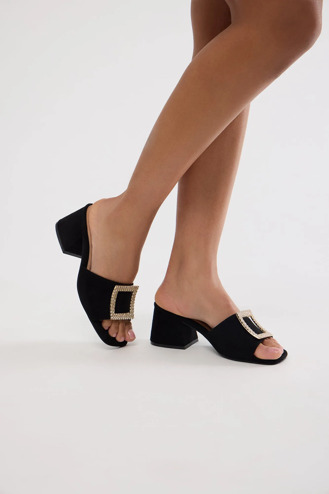 Benton Heeled Mules - Black