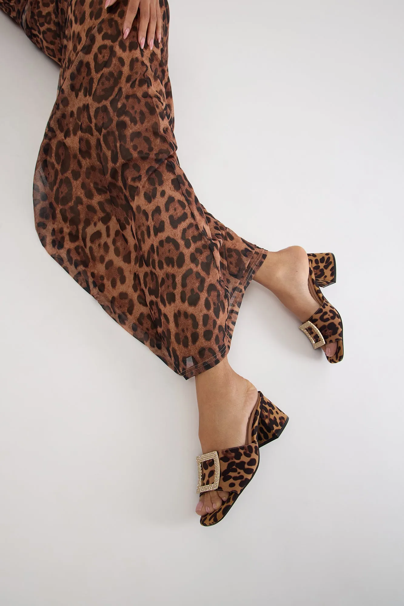 Benton Heeled Mules - Leopard