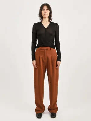 Black Deep V-Neck Top