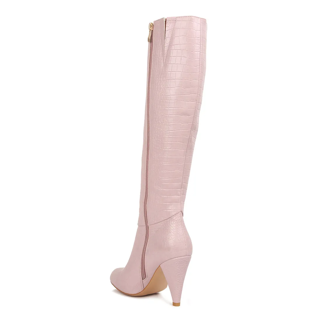 Calf Croc Heel Boots
