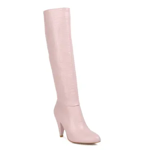 Calf Croc Heel Boots
