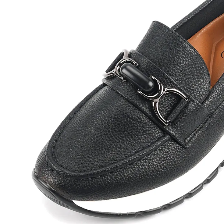 camel active Women Vera  Classic Platform Loafer Sneakers -752411-SN01SV-1-BLACK