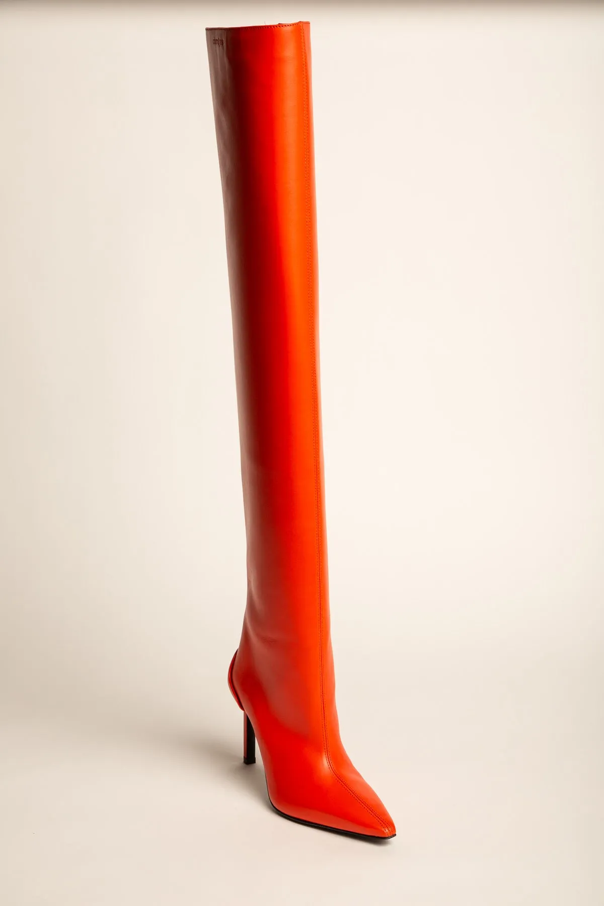 COURRÈGES | SHARP LEATHER HIGH HEELED BOOTS