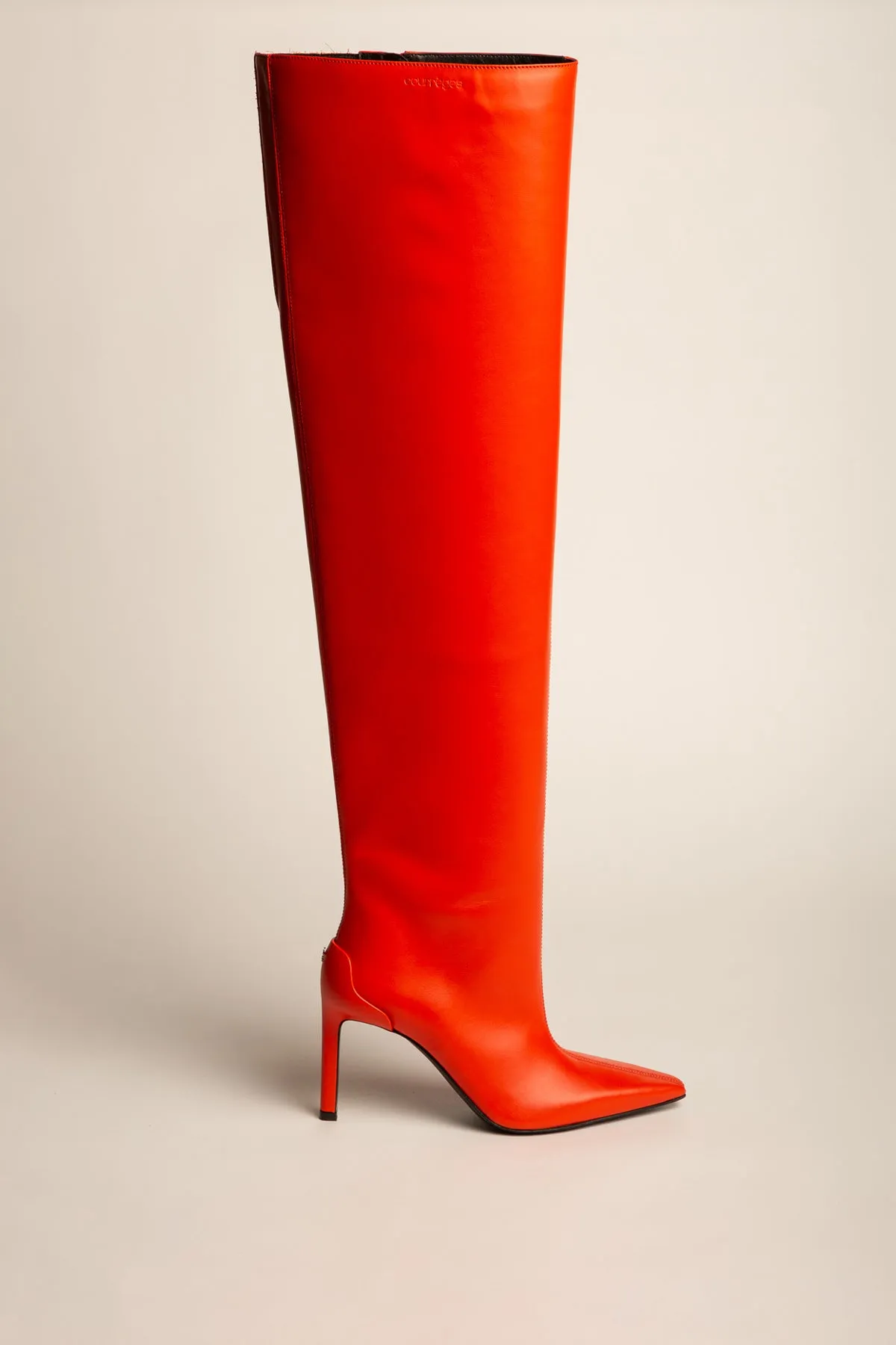 COURRÈGES | SHARP LEATHER HIGH HEELED BOOTS