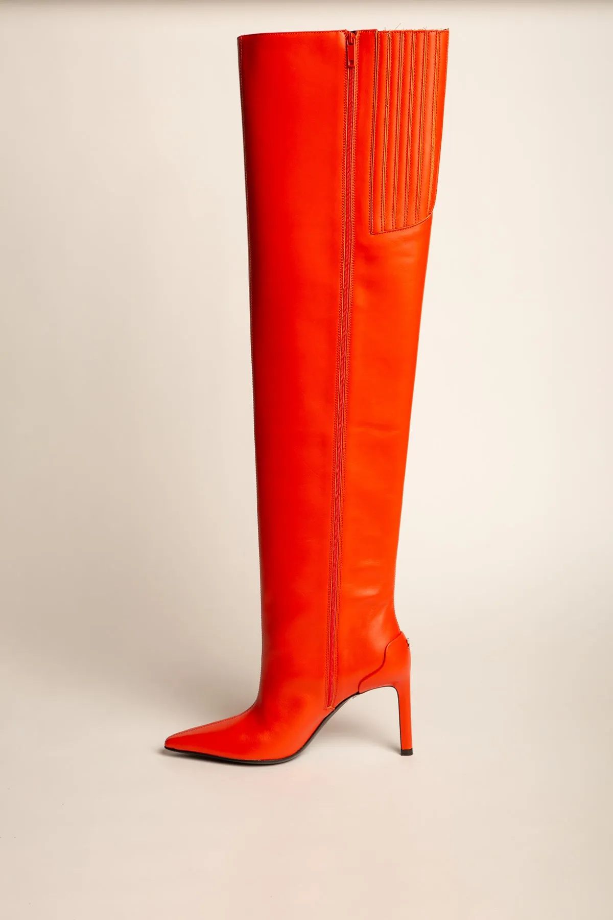 COURRÈGES | SHARP LEATHER HIGH HEELED BOOTS