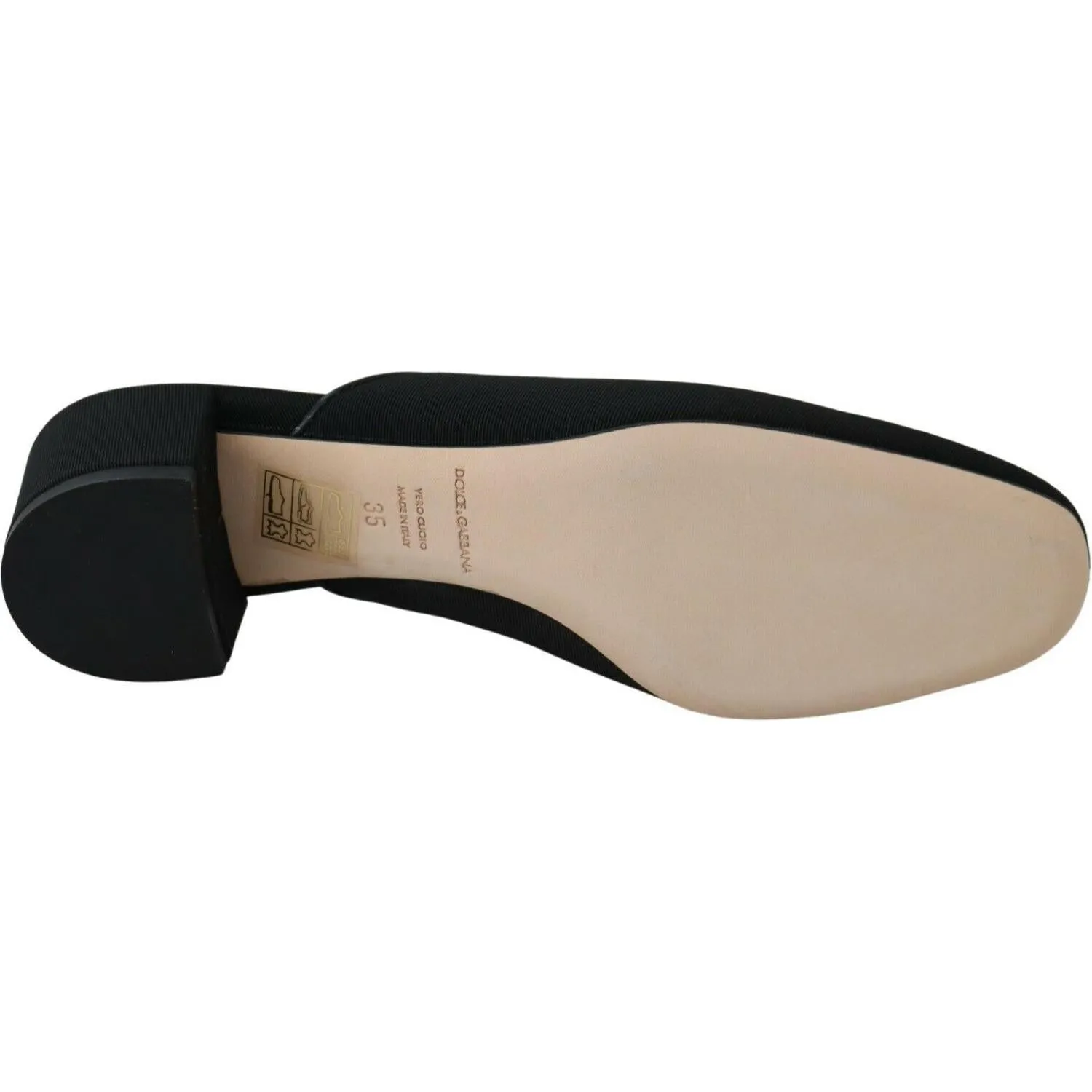 Dolce & Gabbana Chic Black Grosgrain Slide Sandals