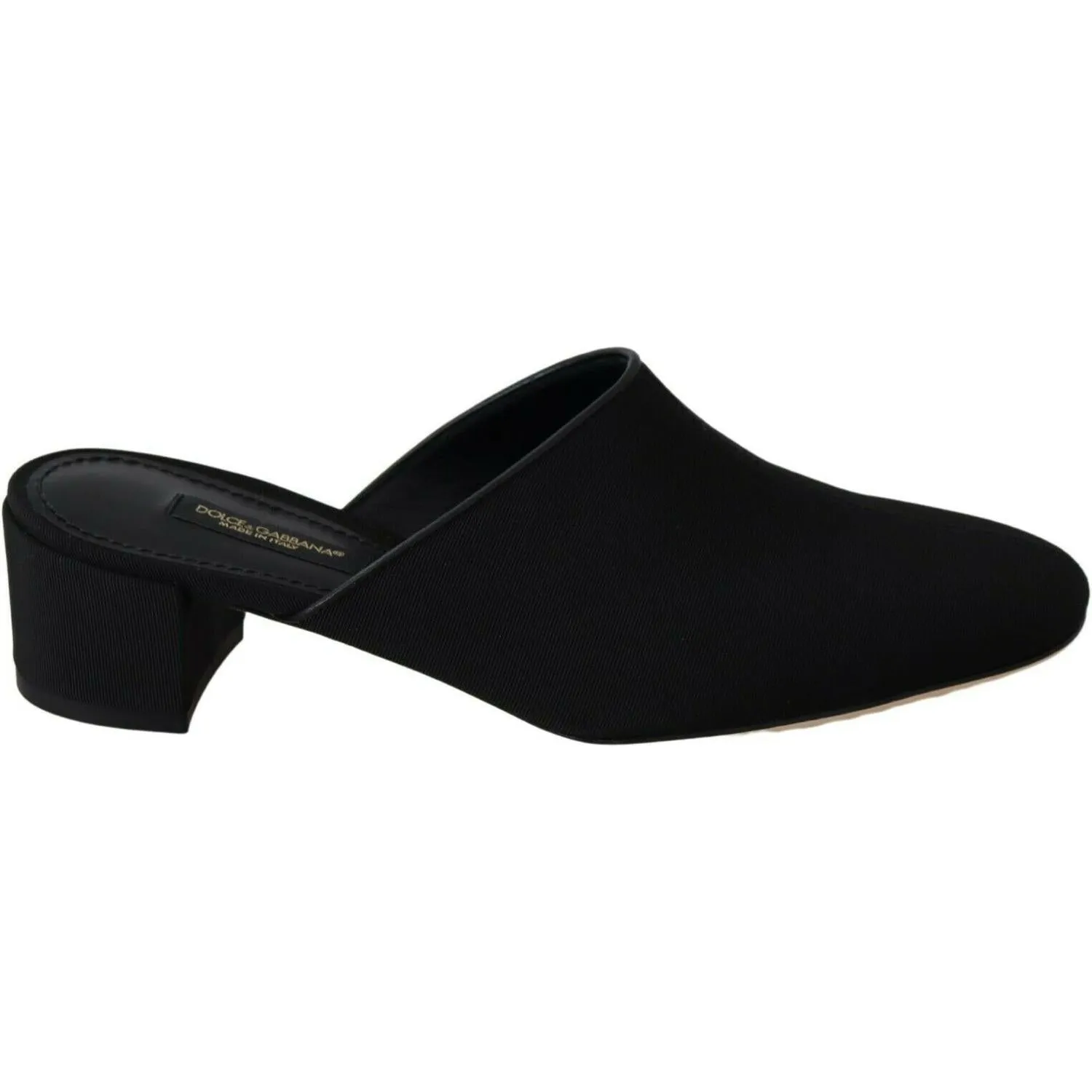Dolce & Gabbana Chic Black Grosgrain Slide Sandals