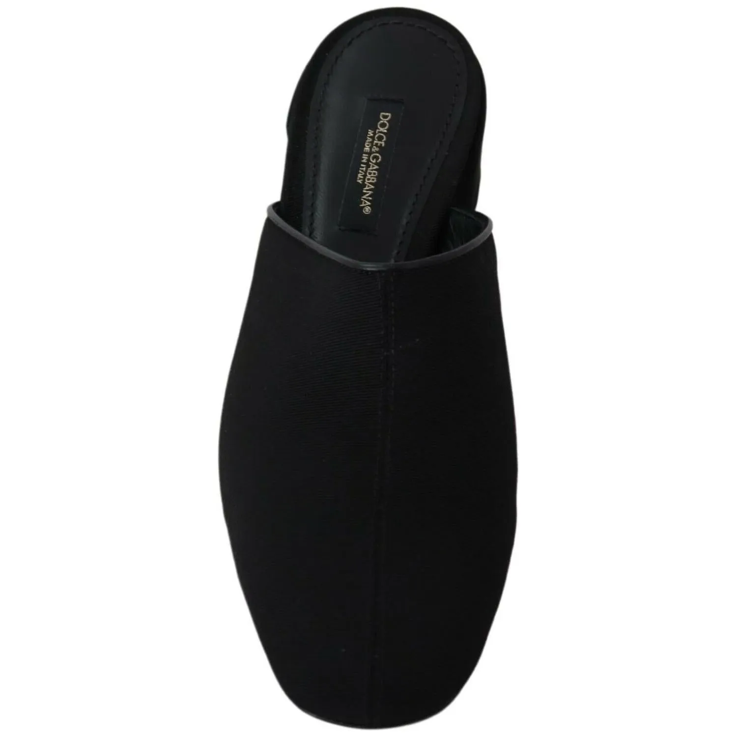 Dolce & Gabbana Chic Black Grosgrain Slide Sandals