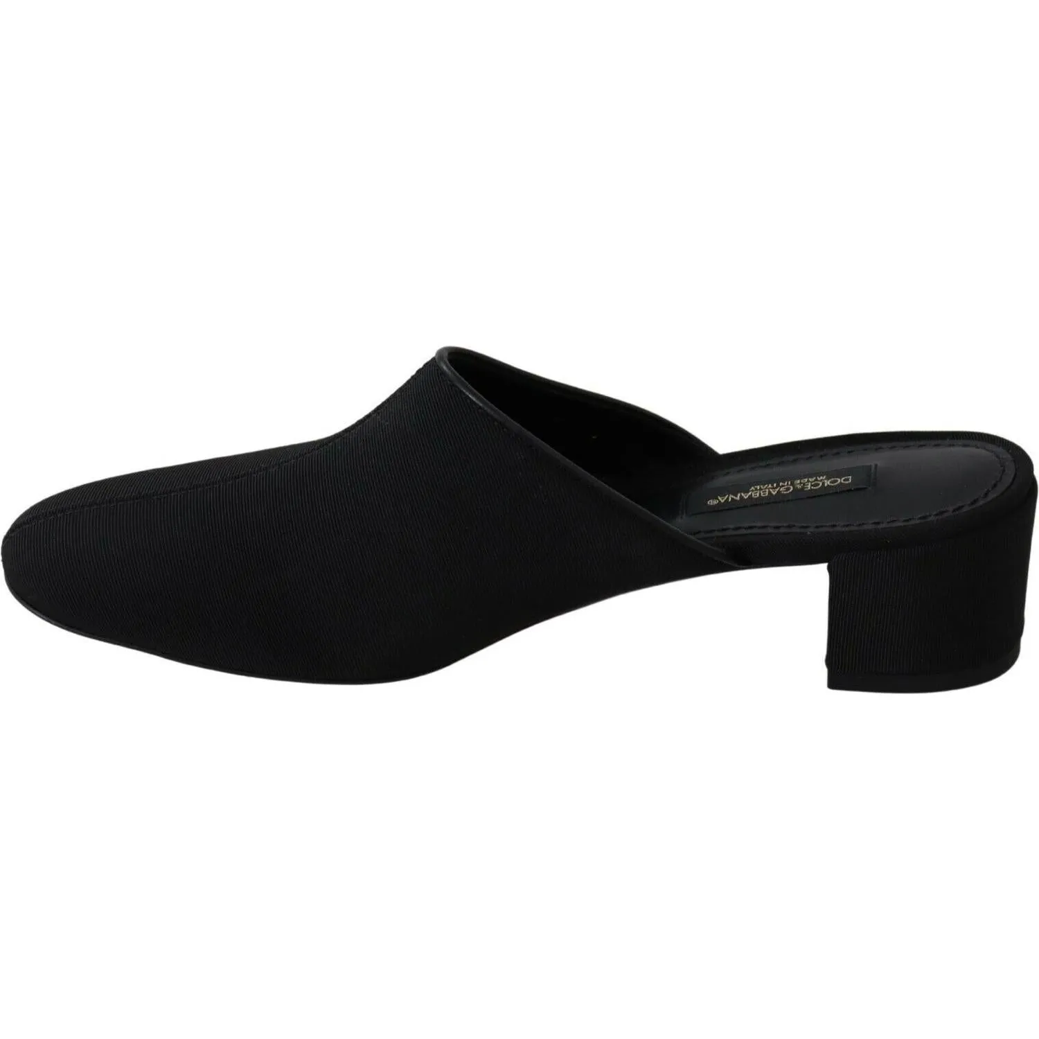 Dolce & Gabbana Chic Black Grosgrain Slide Sandals