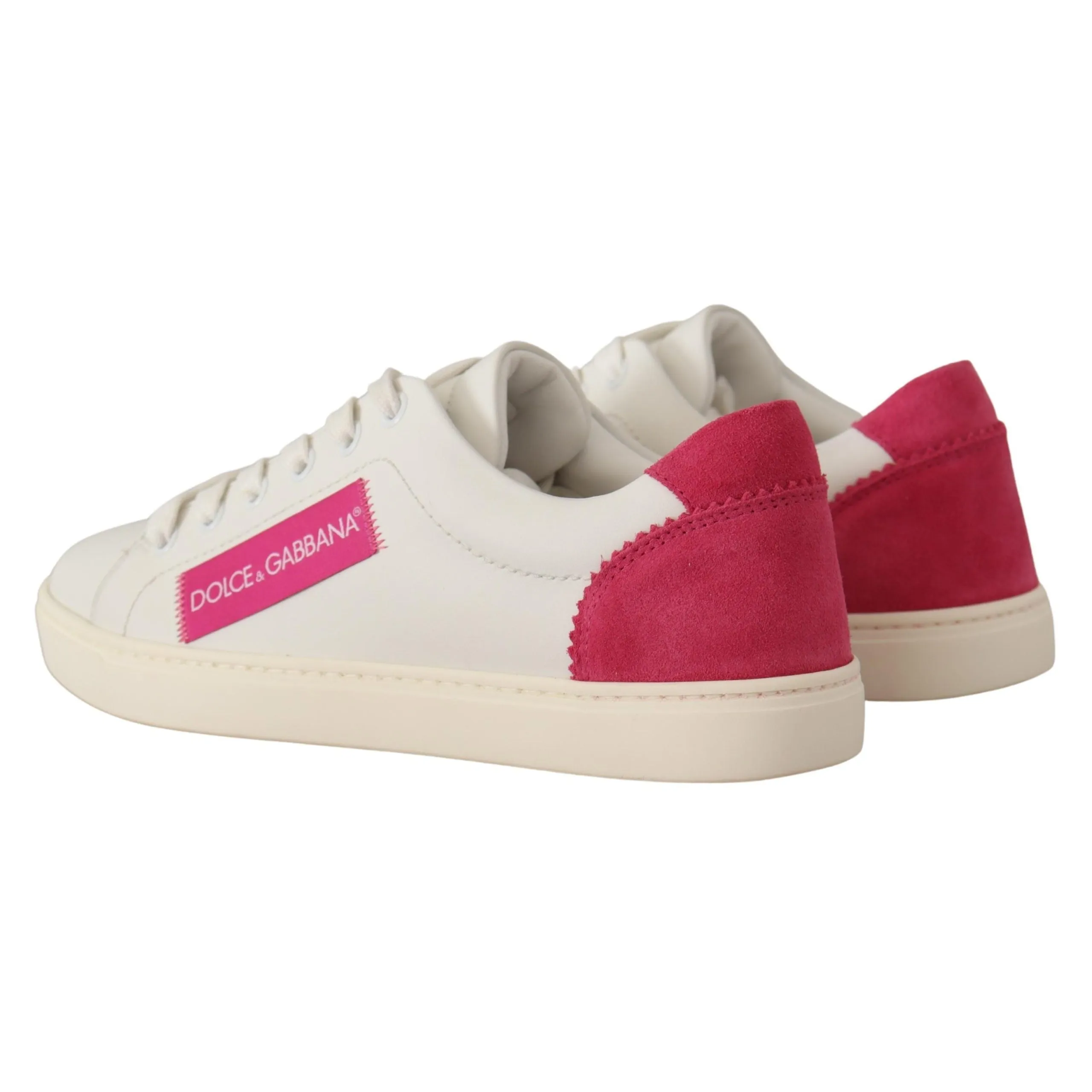Dolce & Gabbana Elegant White Leather Low-Top Sneakers