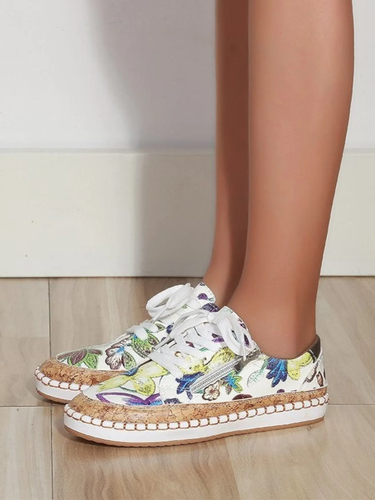 Evy Floral Color Print Sneakers