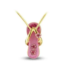 Flip Flop Necklace Pink/Gold