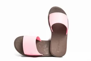 Fluffy Brown Sole Light Pink Strap