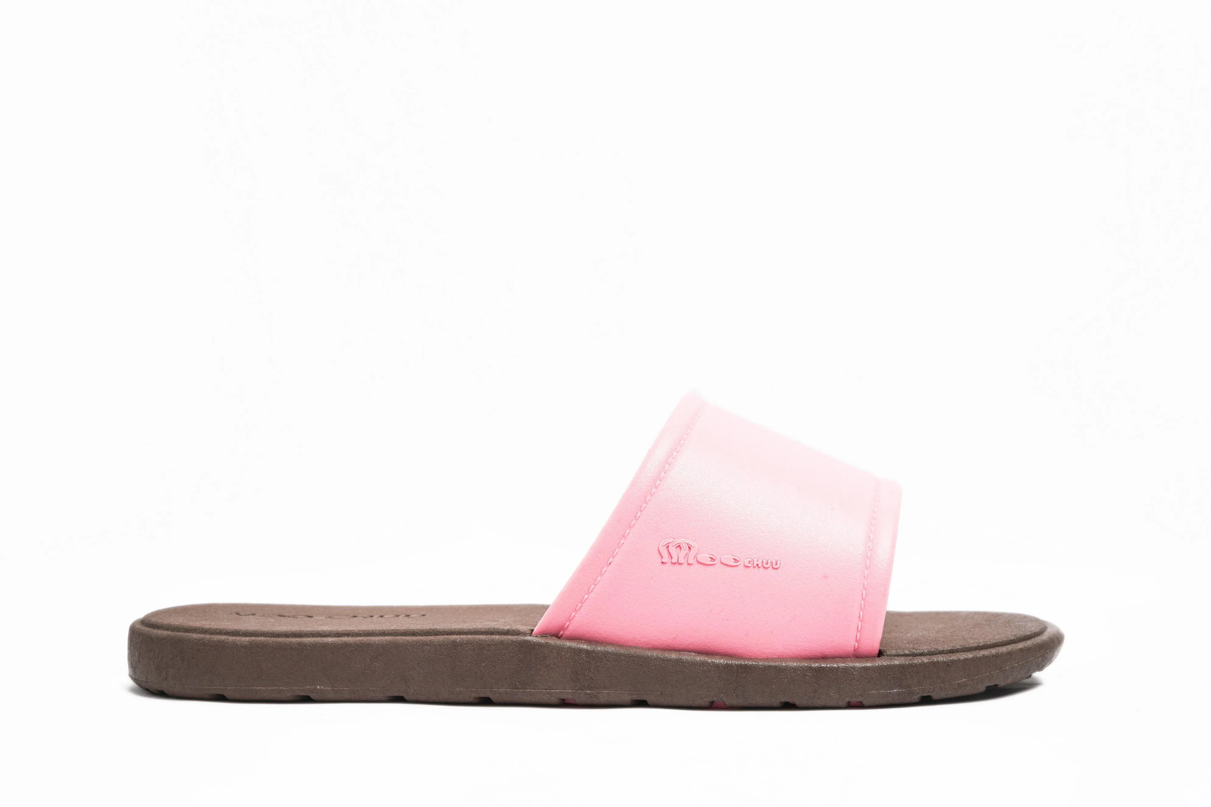 Fluffy Brown Sole Light Pink Strap