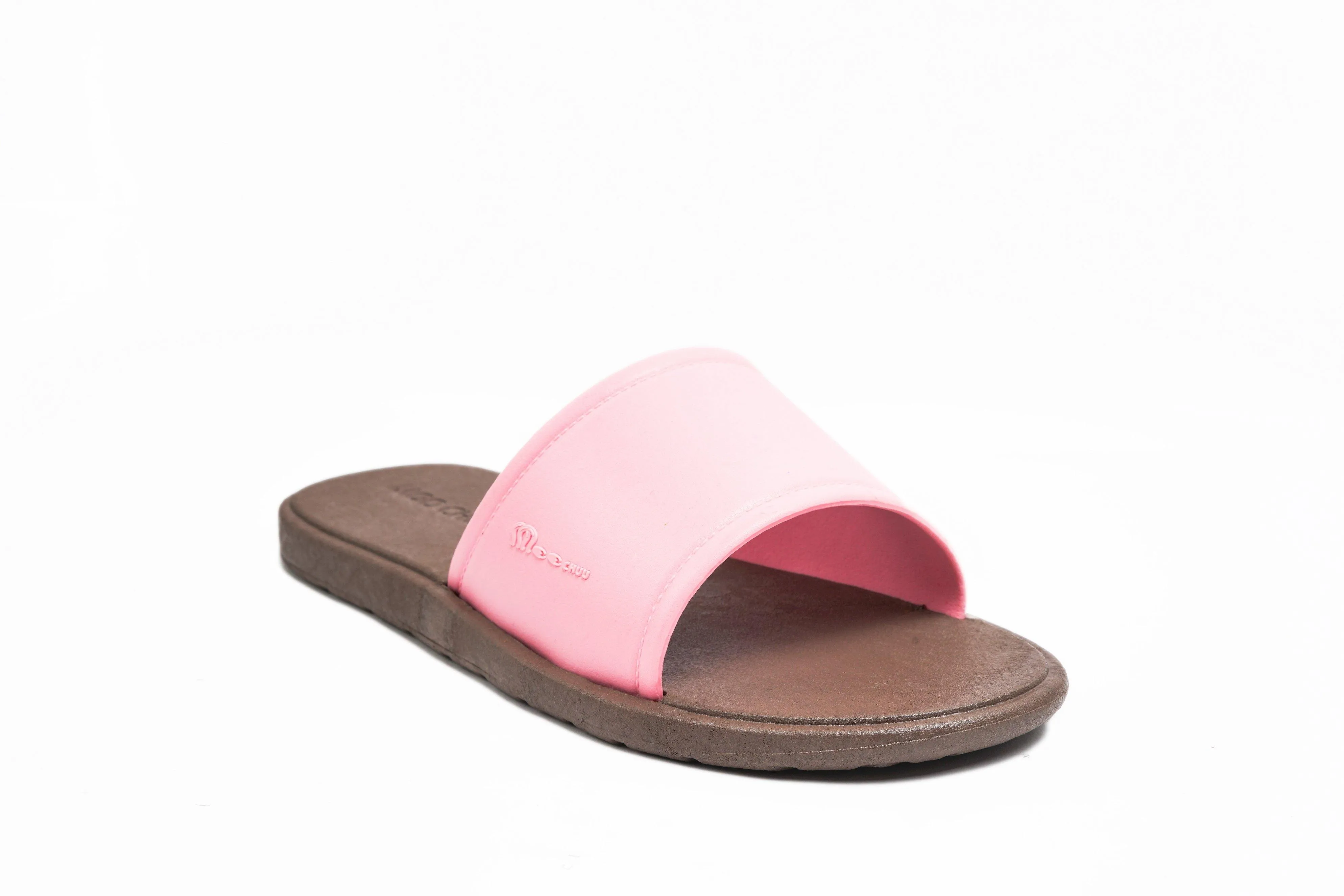Fluffy Brown Sole Light Pink Strap