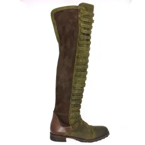 Forte W148029 Green & Brown Long Boots