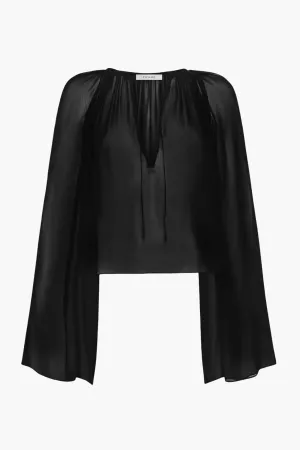 Frame Denim Shirred Blouse - Black