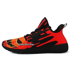 Gift Ideas,Personalized FlyKnit Sneakers, Custom Breather Shoes, Pumpkin ans Skull Shoes, Halloween Gift