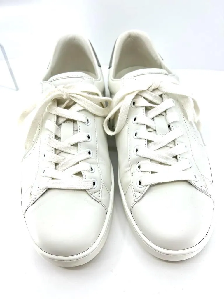 GUCCI PERFORATED INTERLOCKING G LEATHER ACE LOW-TOP SNEAKERS