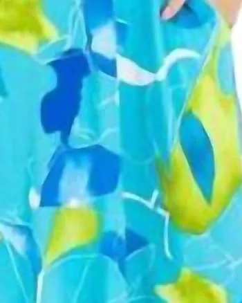 Handkerchief Hem Abstract Pattern Midi Dress in Light Blue | Light Blue