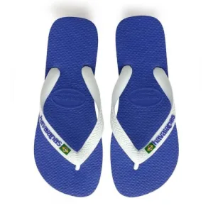 Havaianas Kids Brasil Logo Sandal - Marine Blue White Size 39-40 children