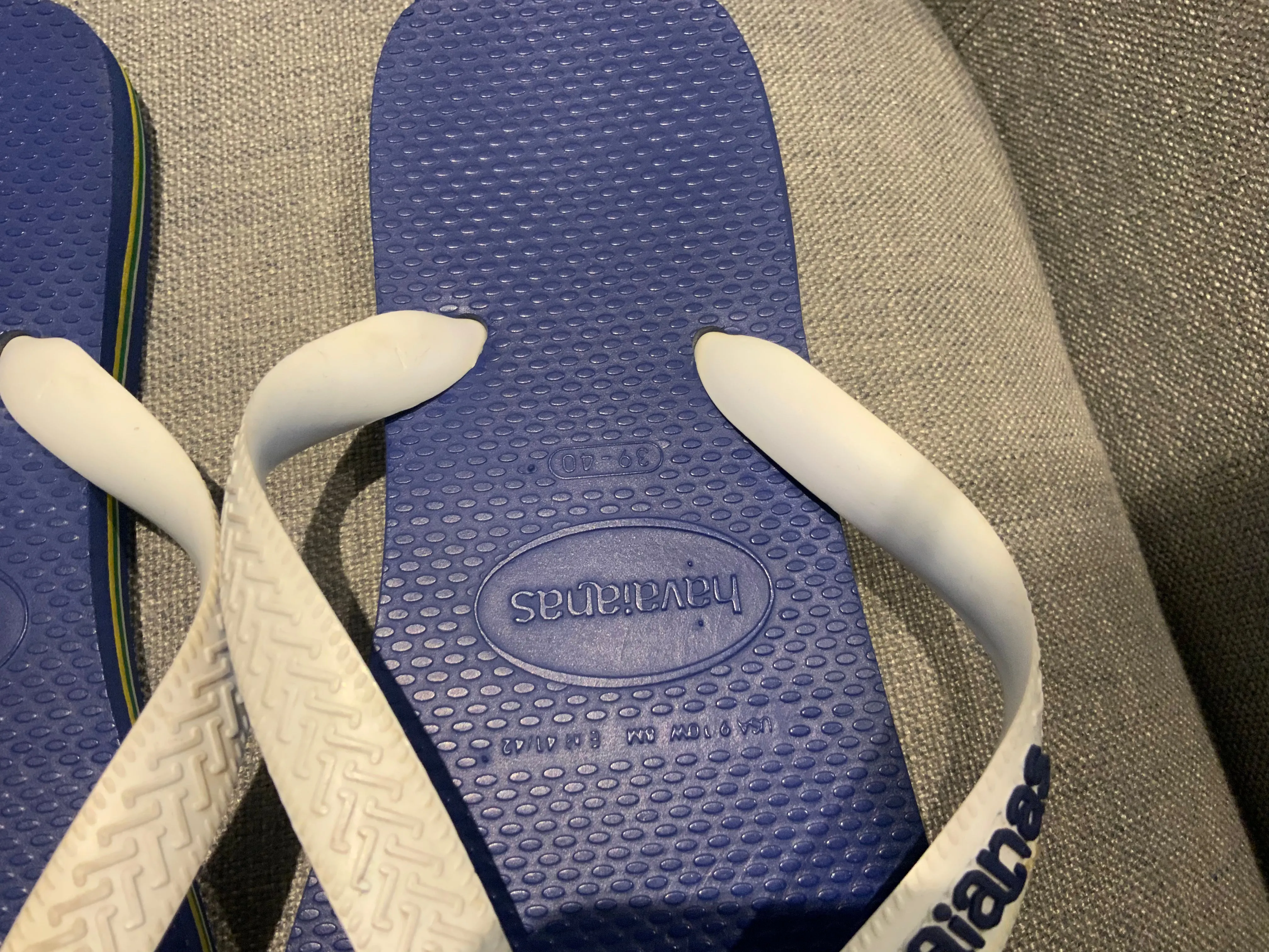 Havaianas Kids Brasil Logo Sandal - Marine Blue White Size 39-40 children