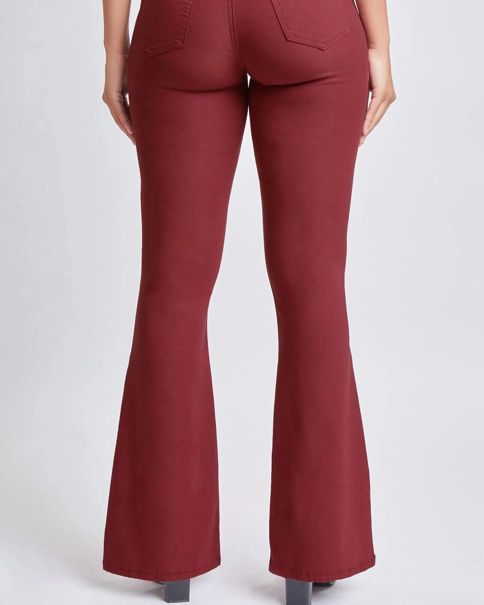 Hyperstretch High Rise Flare Denim In Dark Rose | Dark Rose