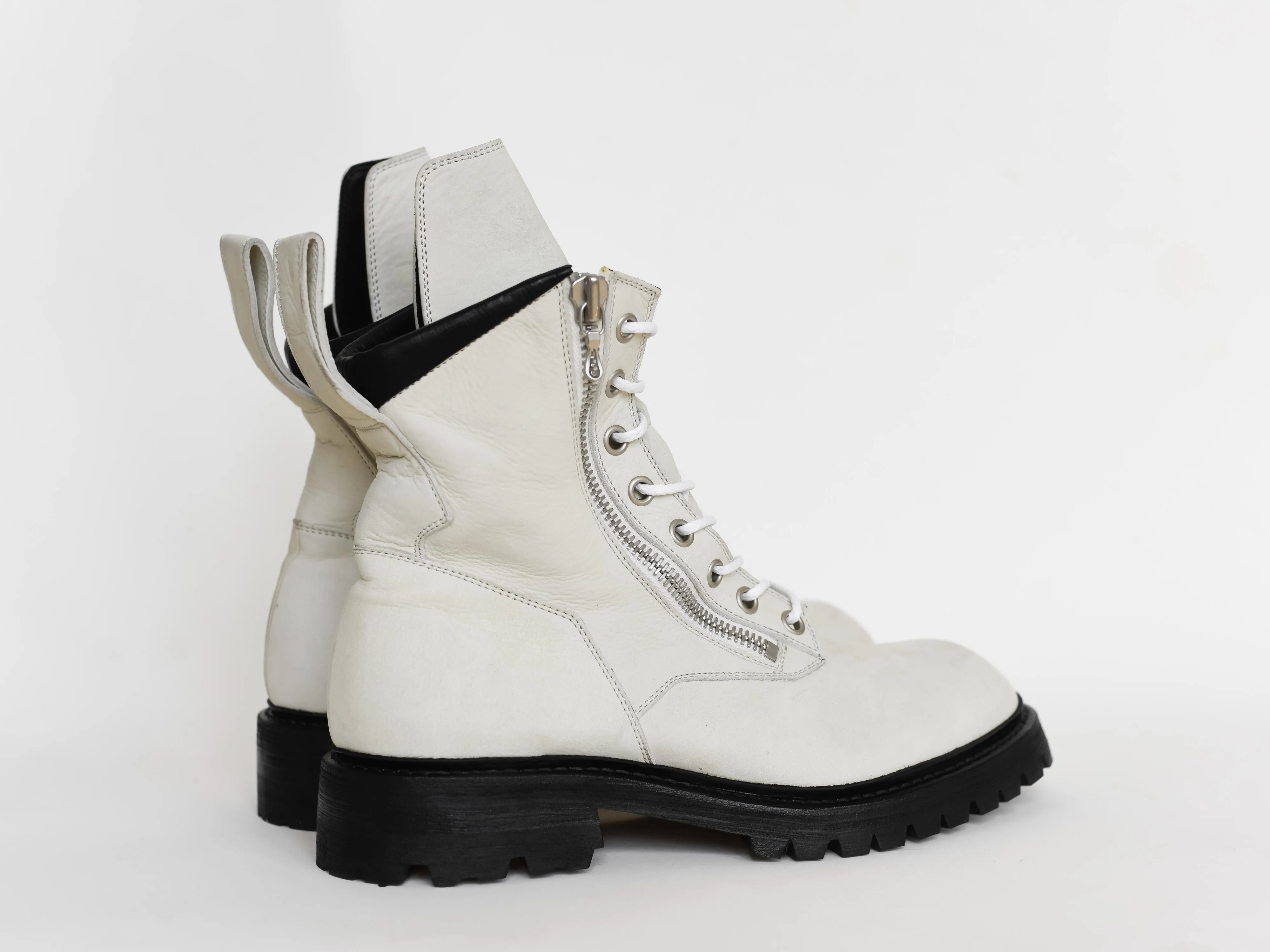Julius SS19 Ivory Combat Boots