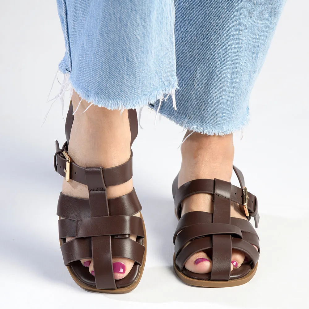 Madison Jerry Closed Toe Sandal - Chocolate