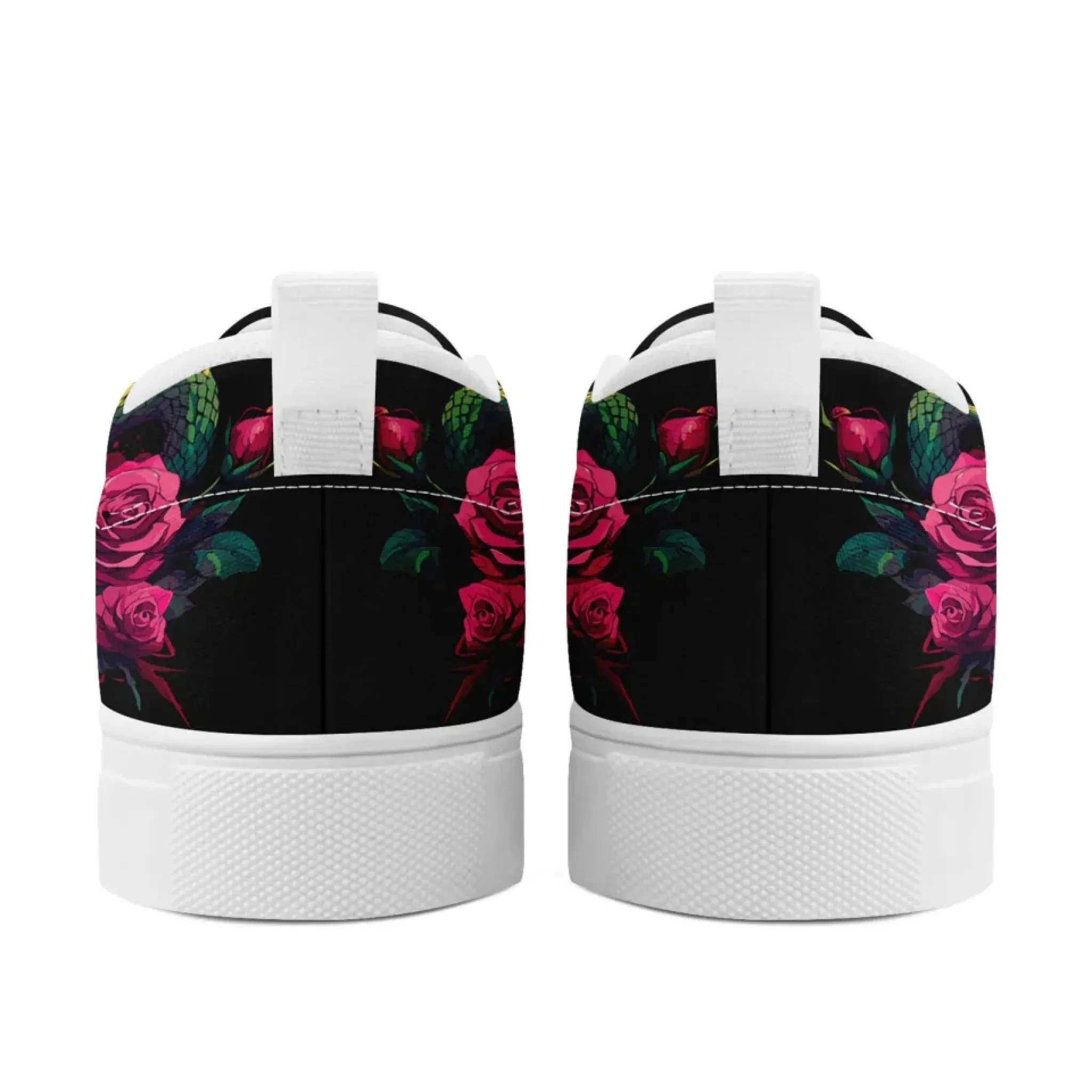 Personalized Gothic Fashion Sneakers, Custom Skull Slip On Shoes, Skeleton Unisex Comfort Shoes