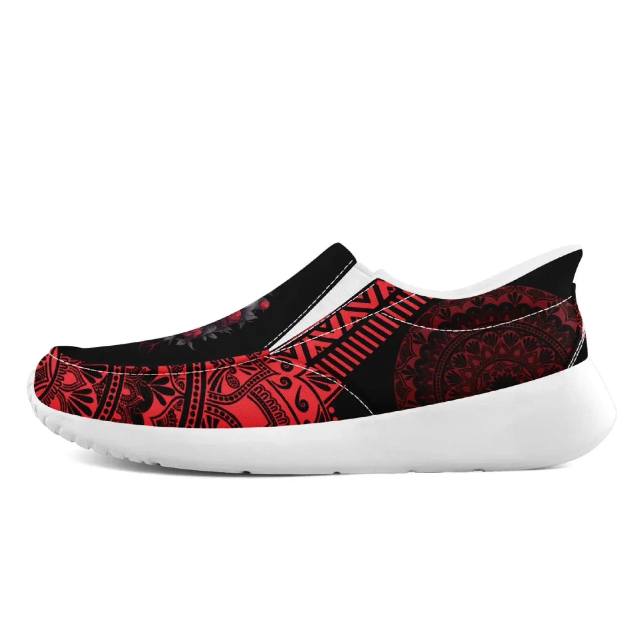 Personalized Gothic Sneakers, Custom Skull Fashion Shoes, Comfortable Unisex Slip On Shoes