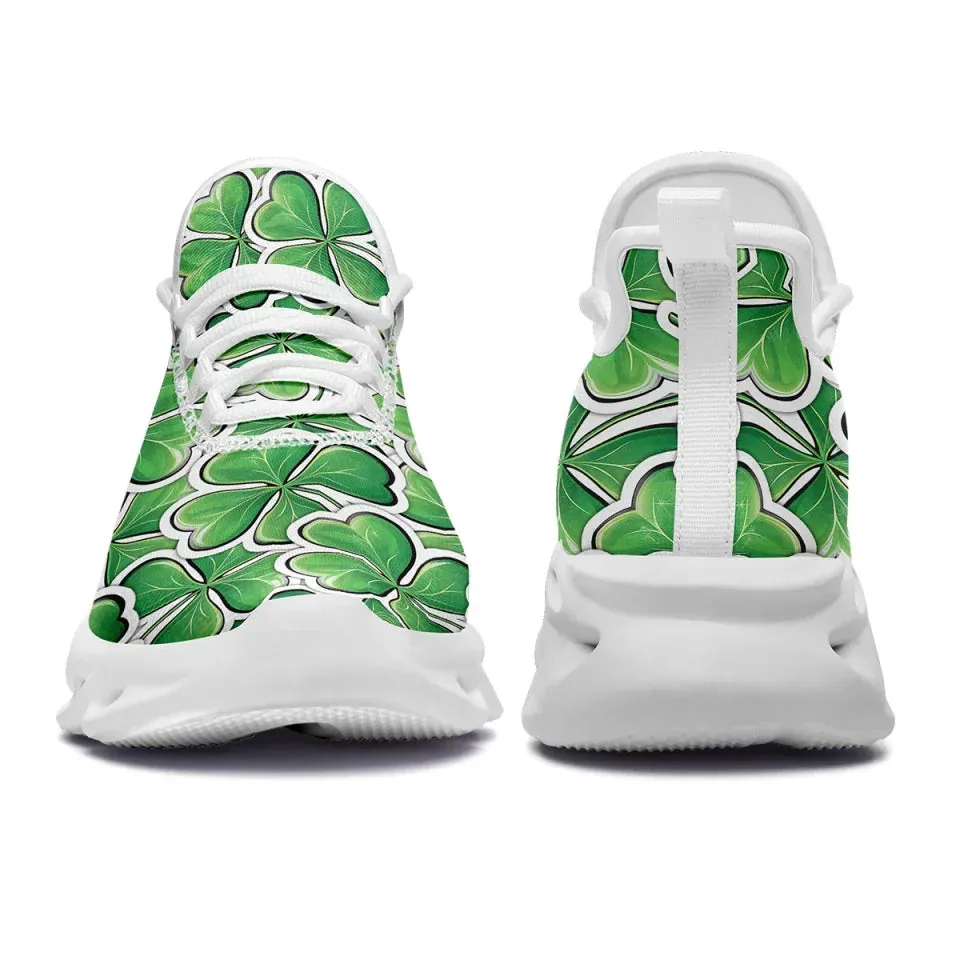 Personalized Green Vibes Sneakers, Custom Unisex St. Patrick’s Shoes, Comfortable and lightweight Shoes
