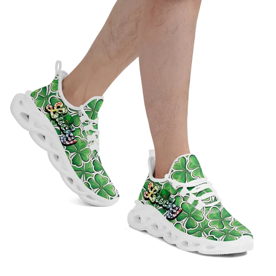 Personalized Green Vibes Sneakers, Custom Unisex St. Patrick’s Shoes, Comfortable and lightweight Shoes