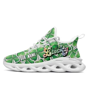 Personalized Green Vibes Sneakers, Custom Unisex St. Patrick’s Shoes, Comfortable and lightweight Shoes