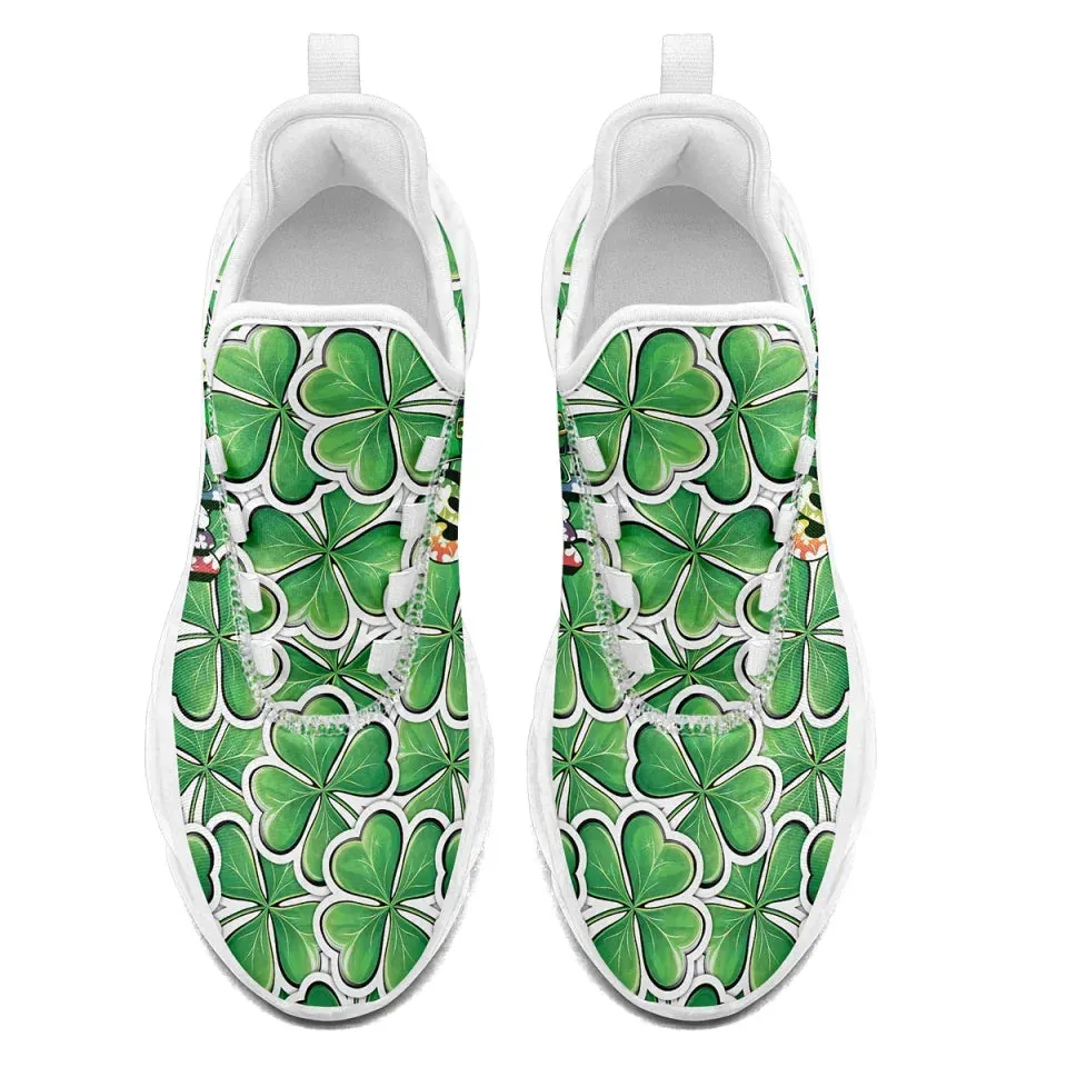 Personalized Green Vibes Sneakers, Custom Unisex St. Patrick’s Shoes, Comfortable and lightweight Shoes