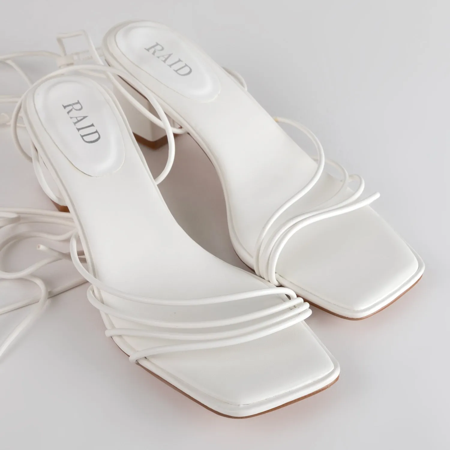 RAID Lycia Lace Up Sandal in White