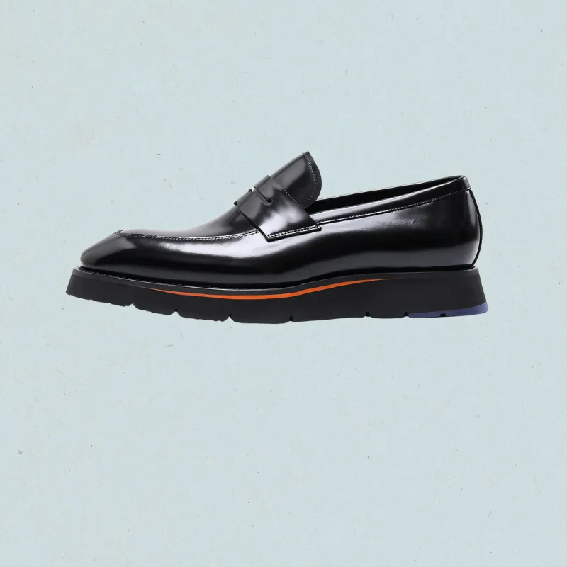 Sienna Heritage Loafers-Italian Formal Men's Black Dress Shoes