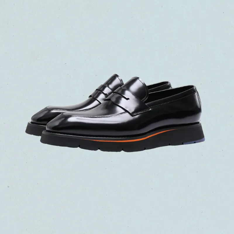 Sienna Heritage Loafers-Italian Formal Men's Black Dress Shoes
