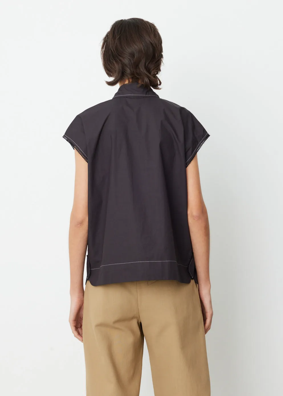 Sleeveless Poplin Shirt