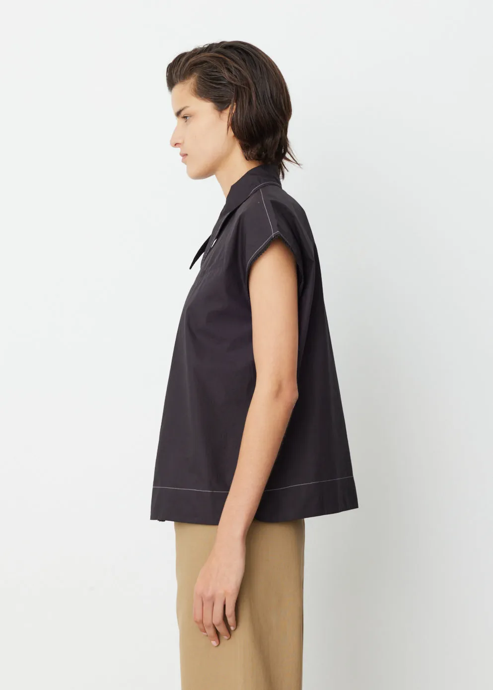 Sleeveless Poplin Shirt